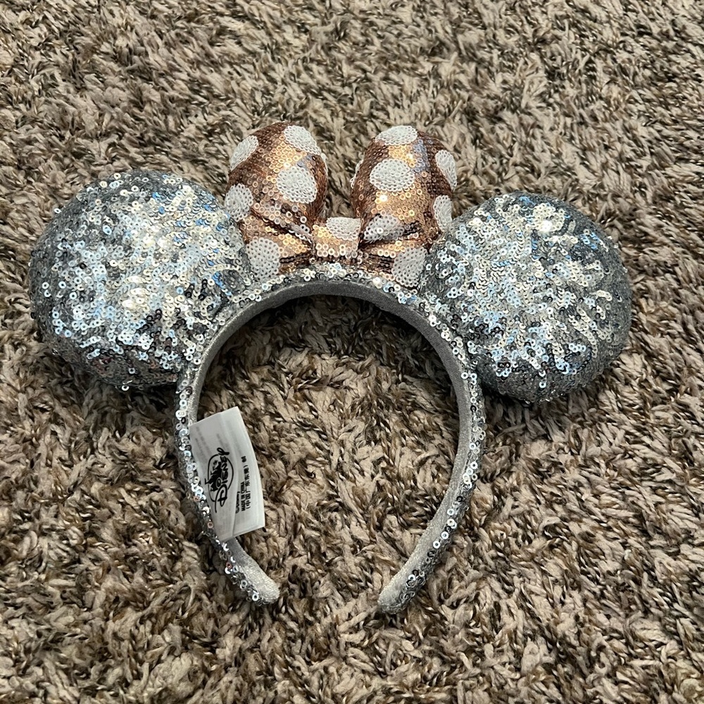 Disney Silver and Brown Sequin Mouse Ears Headband - Picture 2 of 2